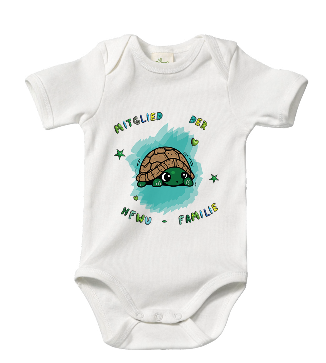 Babybody mit Aufschrift "Mitglied der HfWU-Familie"