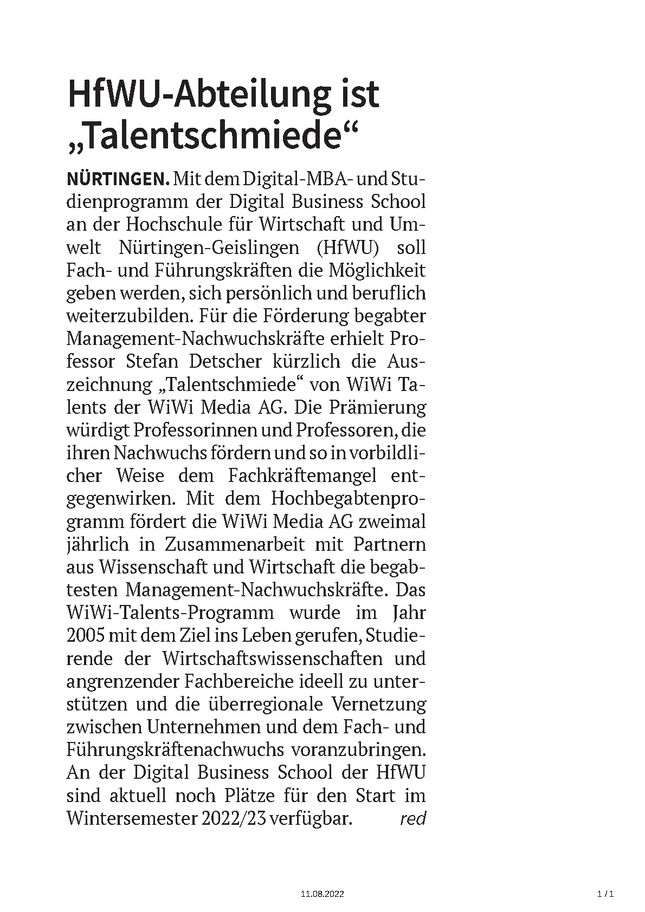 Esslinger Zeitung 11.08.2022