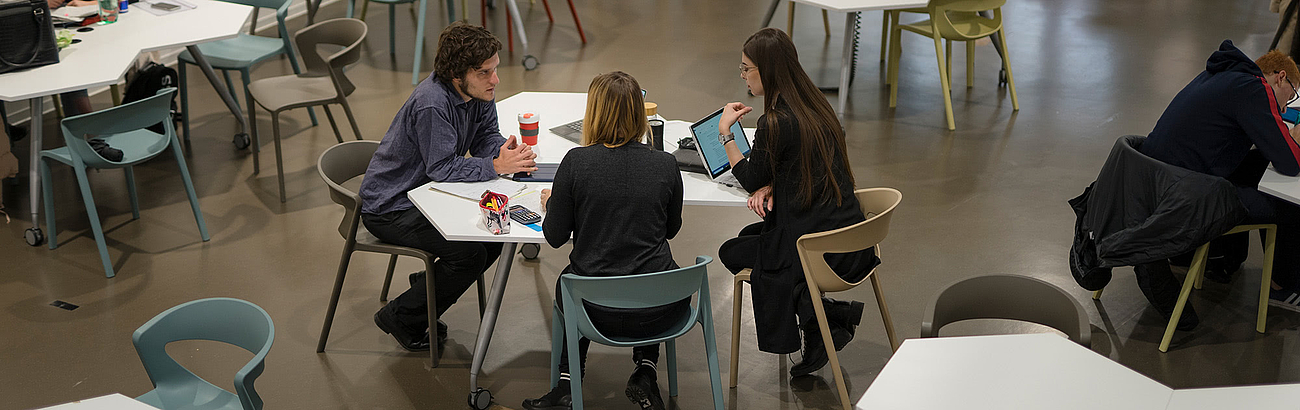 Studierende bei Gruppenarbeit