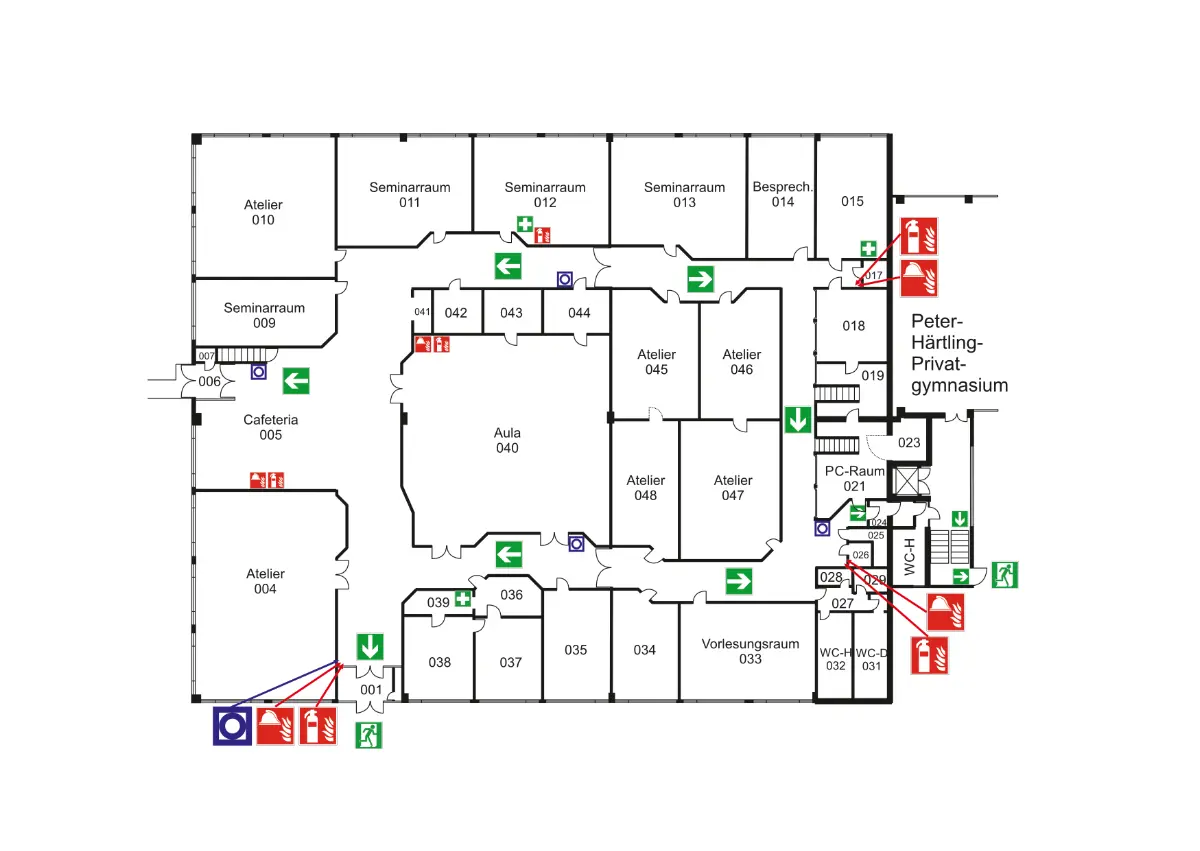 Gebäudeplan Erdgeschoss CI11 des Campus Innenstadt