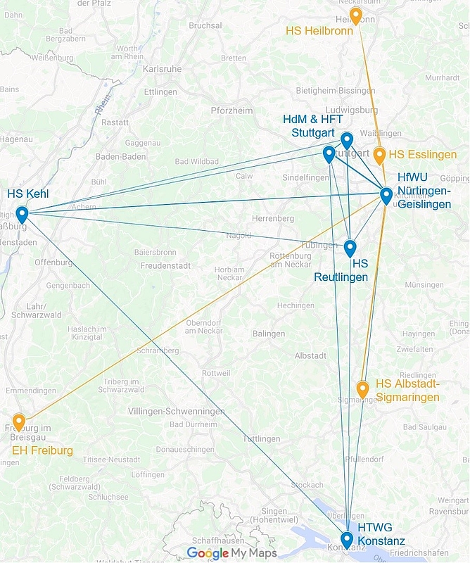 Landkartenausschnitt zum Netzwerk 