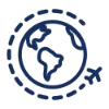 Icon Globus von Flugzeug umrundet