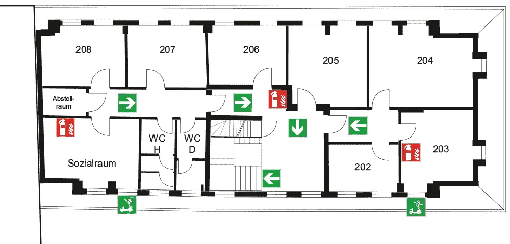 Gebäudeplan zweites Obergeschoss CI12 des Campus Innenstadt