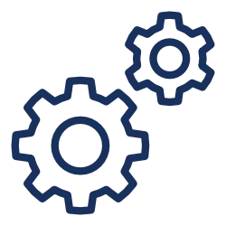 Icon kleines und großes Zahnrad