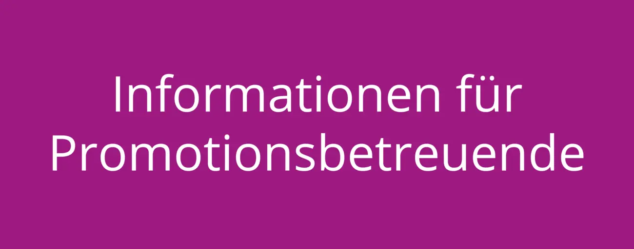 Informationen für Promotionsbetreuende