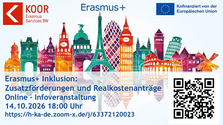 Plakat Infoveranstaltung "Erasmus+ Inklusion"