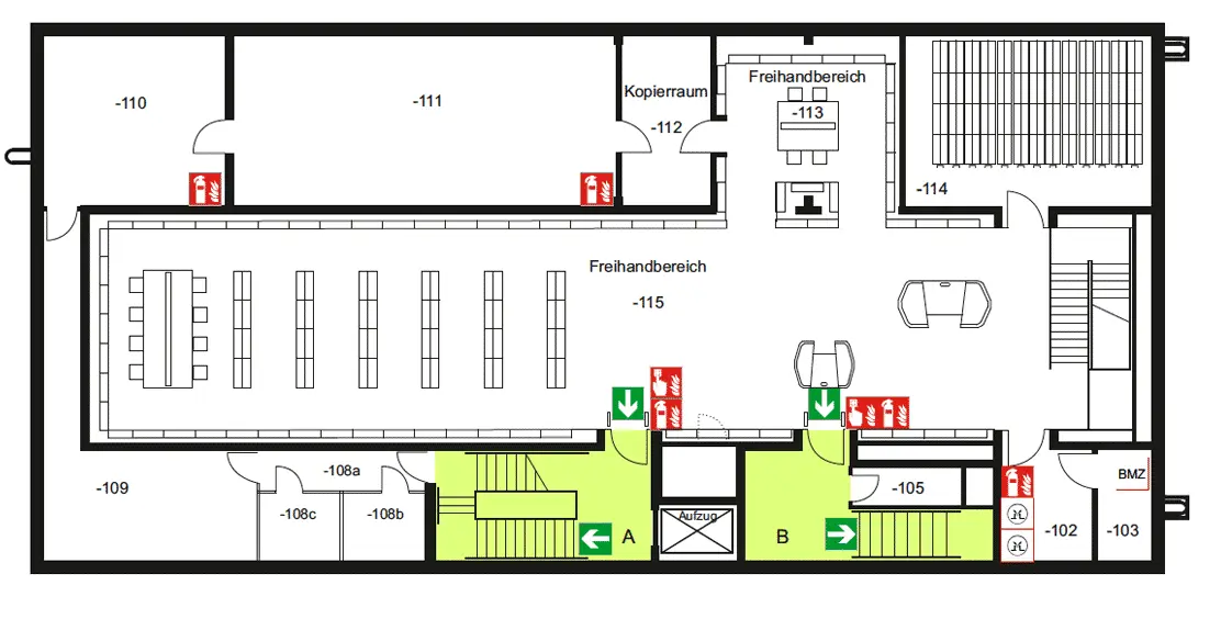 Gebäudeplan Untergeschoss CI7 des Campus Innenstadt