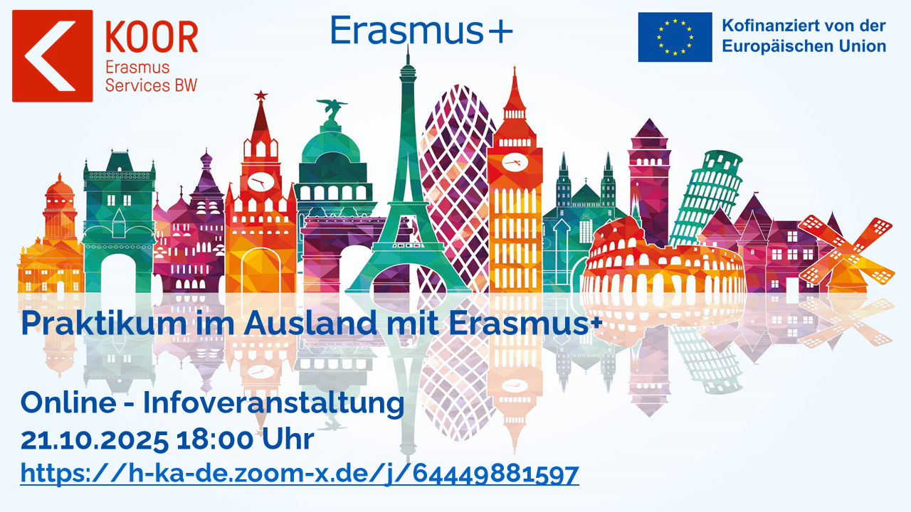 Infoplakat "Praktikum im Ausland mit Erasmus+"