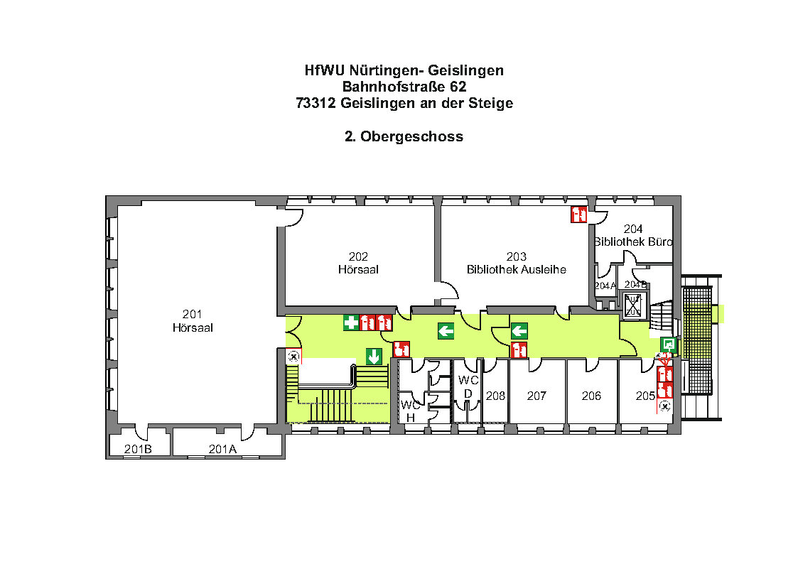 Gebäudeplan erstes Obergeschoss Ba62 des Campus Geislingen 