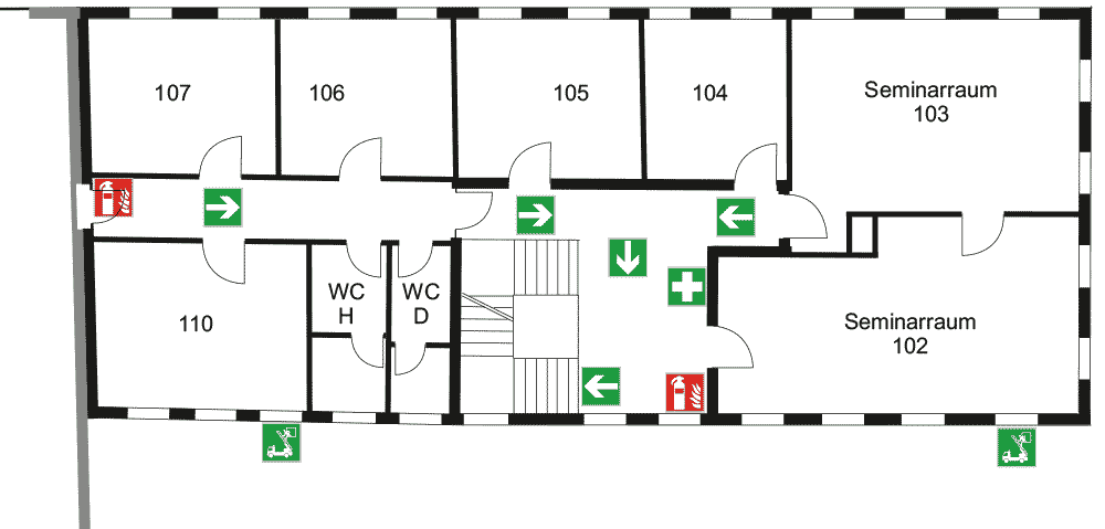 Gebäudeplan erstes Obergeschoss CI12 des Campus Innenstadt