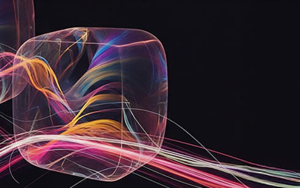 bunte abstrakte Grafik vor schwarzem Hintergrund